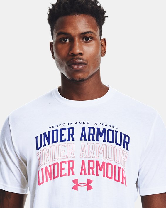 Men's UA Multi Color Collegiate Short Sleeve, White, pdpMainDesktop image number 3